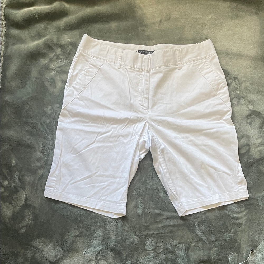 Covington Men's White Flat Front Shorts